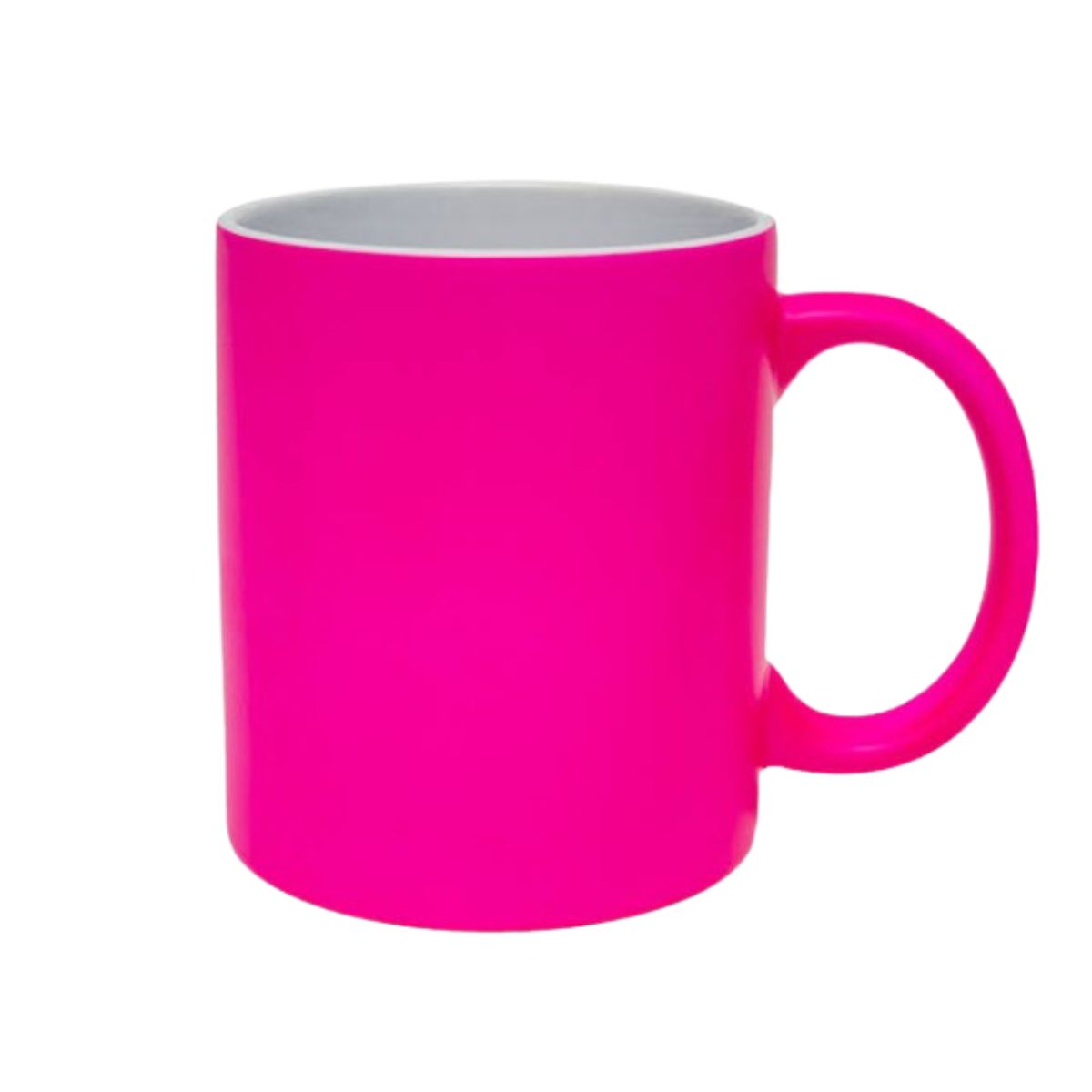 11oz Pink Fluorescent Neon Custom Ceramic Sublimation Mug + Individual Gift Box