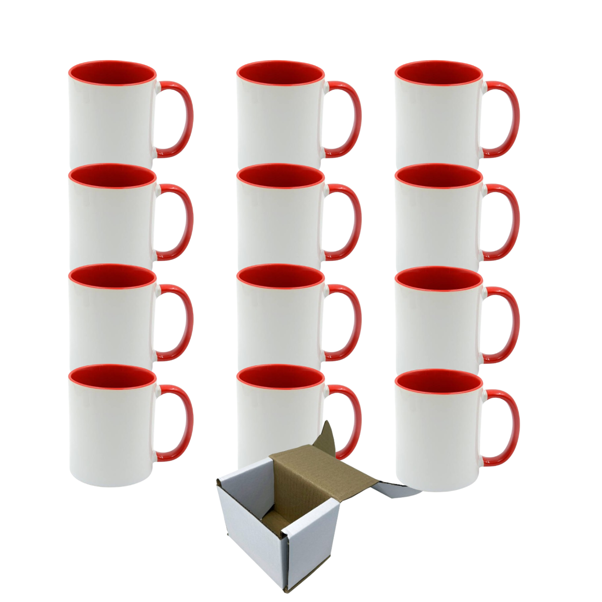 Red Inner & Handle Custom Sublimation Mug