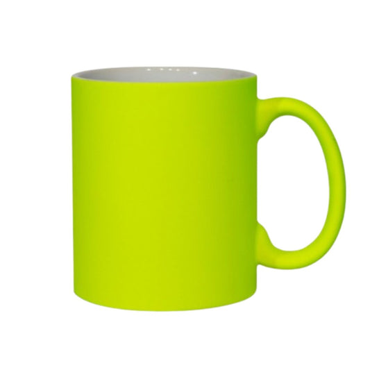 11oz Yellow Fluorescent Neon Custom Ceramic Sublimation Mug + Individual Gift Box