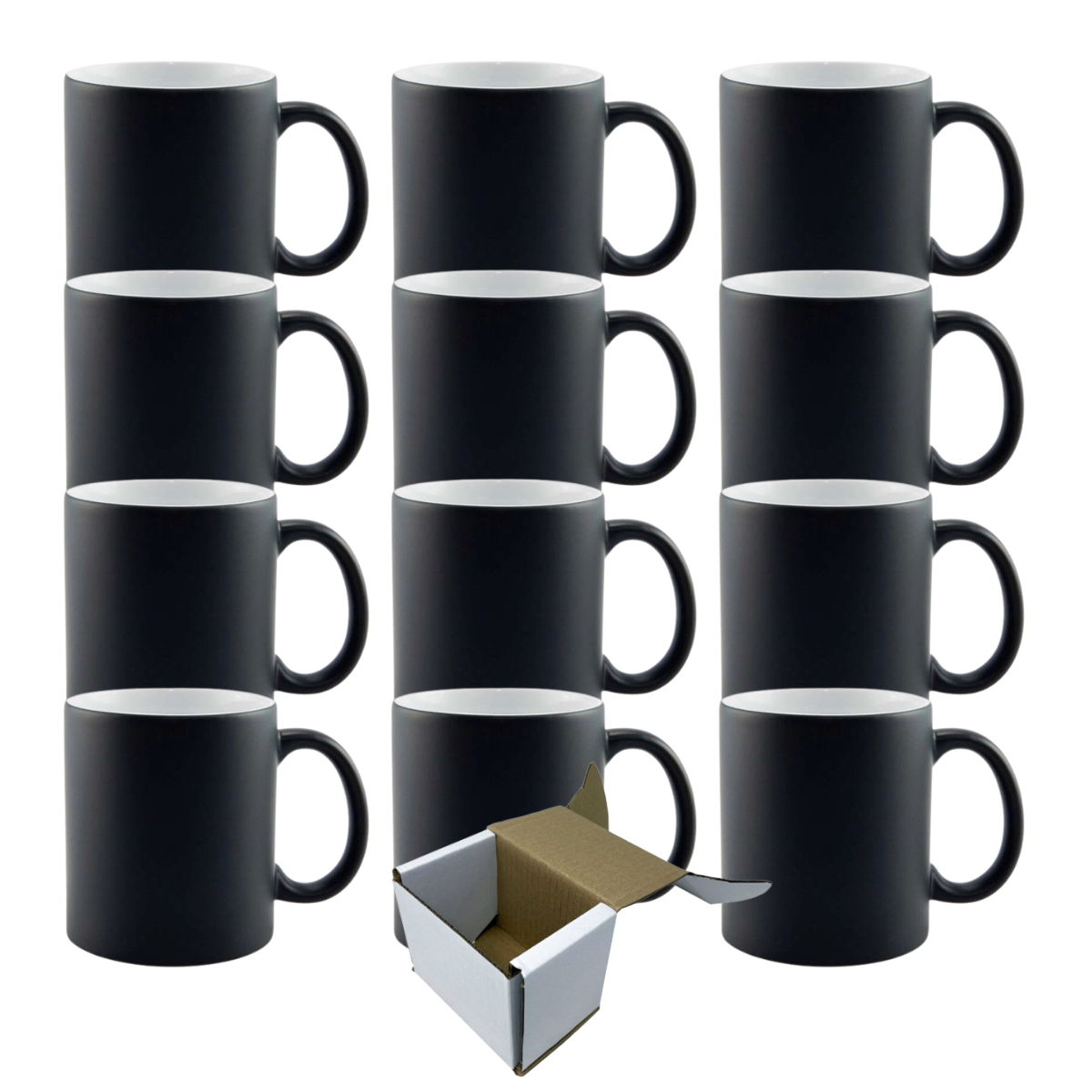 11oz Black Colour Changing Custom Ceramic Sublimation Mug + Individual Gift Box