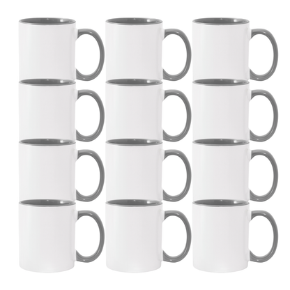 11oz Grey Inner & Handle Sublimation Mug
