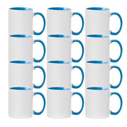 11oz Light Blue Inner & Handle Sublimation Mug