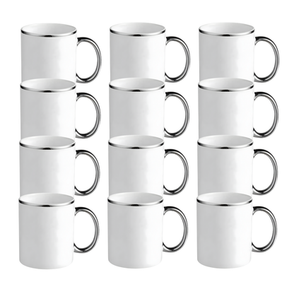 11oz Silver Rim & Handle Sublimation Mug