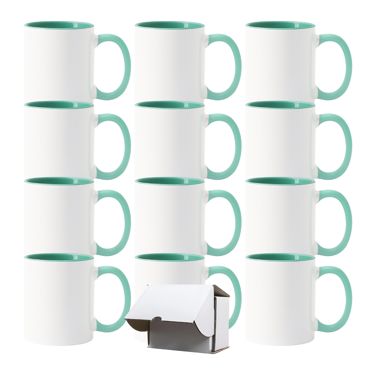 11oz Malachite Green Inner & Handle Sublimation Mug
