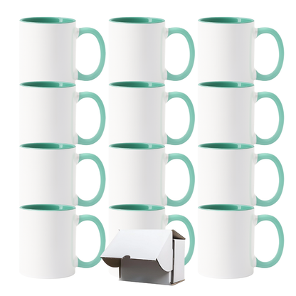 11oz Malachite Green Inner & Handle Sublimation Mug