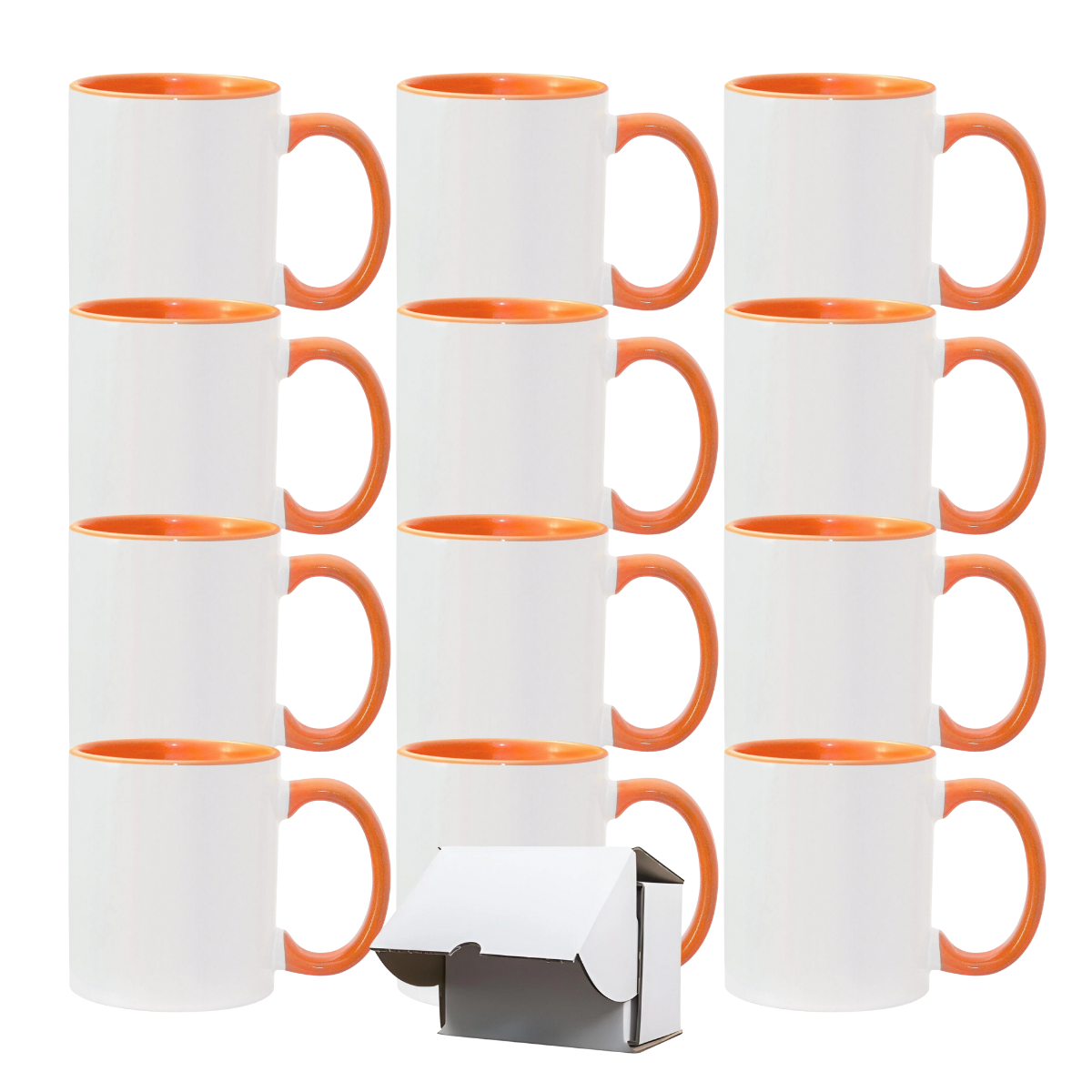 11oz Orange Inner & Handle Sublimation Mug