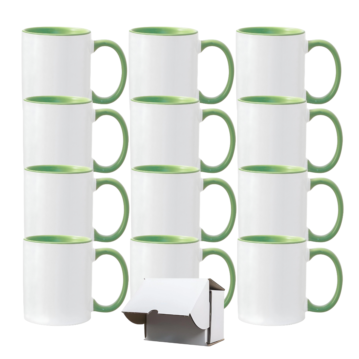 11oz Light Green Inner & Handle Sublimation Mug
