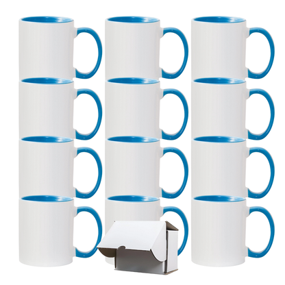 11oz Light Blue Inner & Handle Sublimation Mug