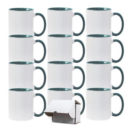 11oz Green Inner & Handle Sublimation Mug