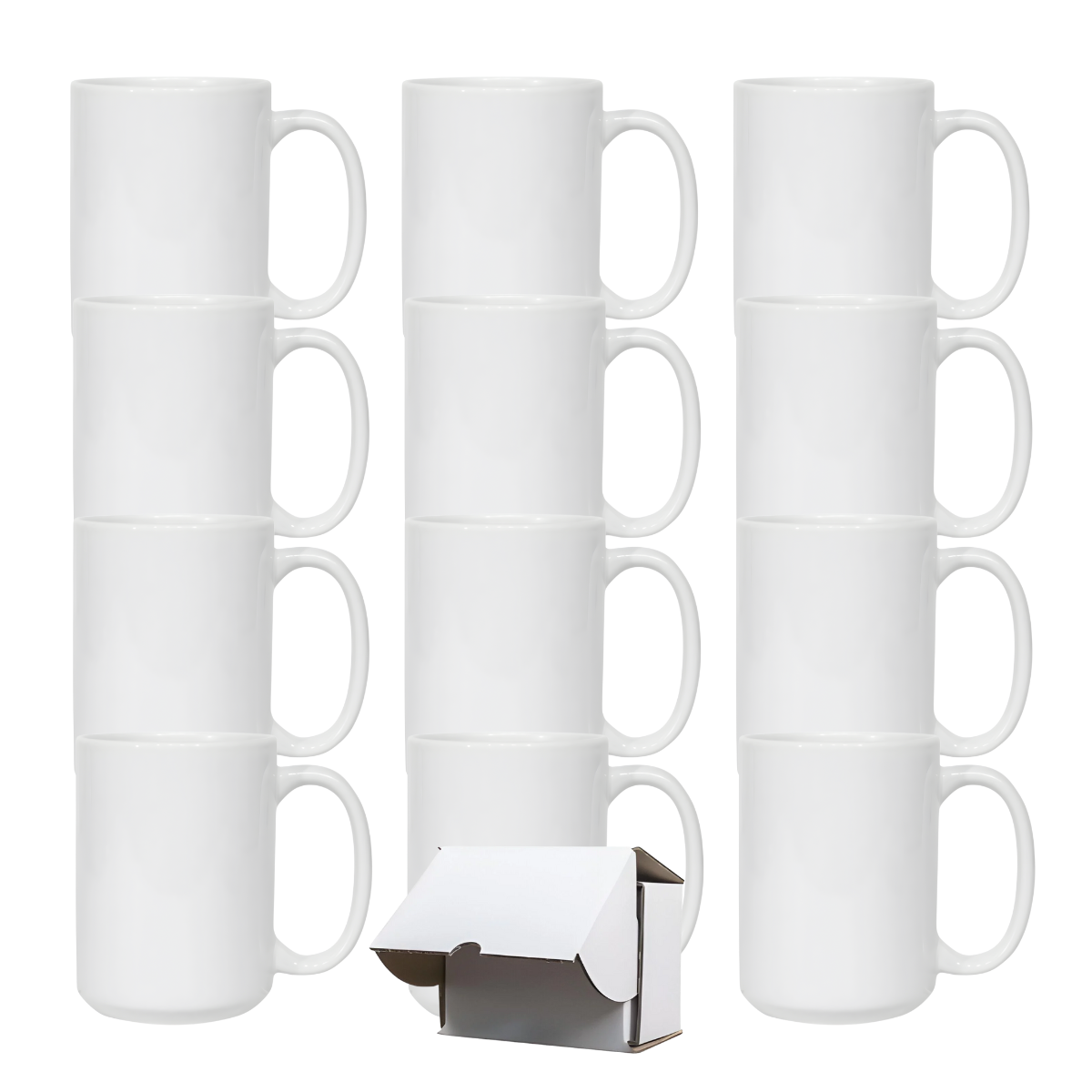 15oz White Custom Ceramic Sublimation Mug + Individual Gift Box
