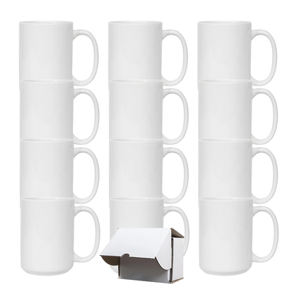 15oz White Custom Ceramic Sublimation Mug + Individual Gift Box