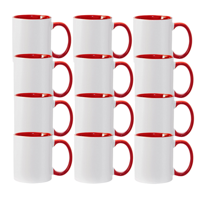 11oz Red Inner & Handle Sublimation Mug
