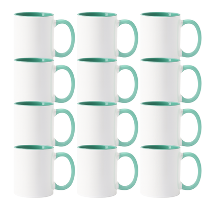 11oz Malachite Green Inner & Handle Sublimation Mug