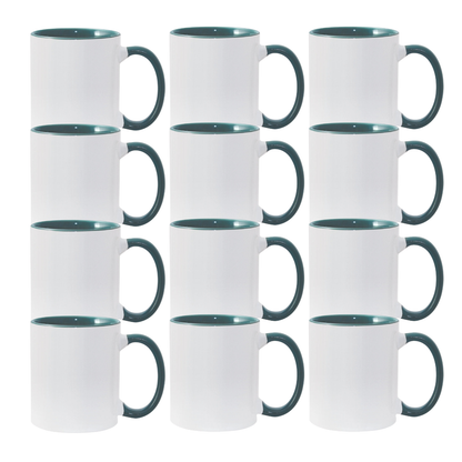 11oz Green Inner & Handle Sublimation Mug