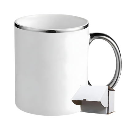 11oz Silver Rim & Handle Sublimation Mug