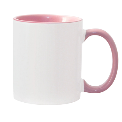 11oz Pink Inner & Handle Sublimation Mug