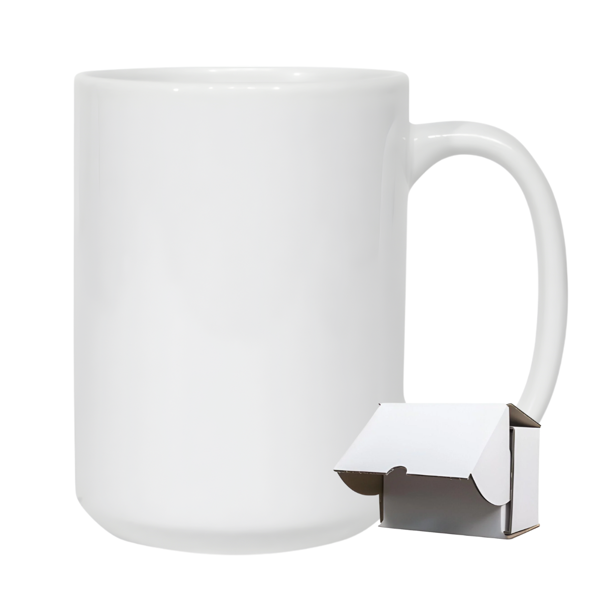 15oz White Custom Ceramic Sublimation Mug + Individual Gift Box
