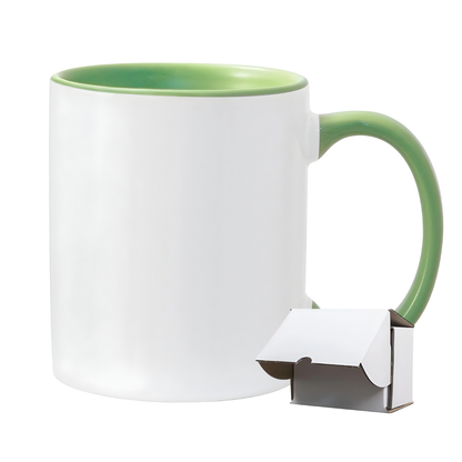 11oz Light Green Inner & Handle Sublimation Mug