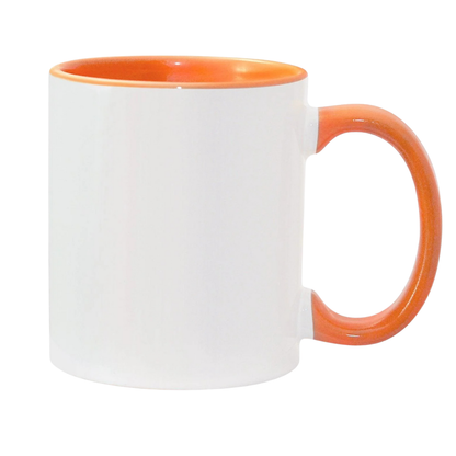 11oz Orange Inner & Handle Sublimation Mug