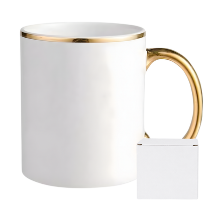 11oz Gold Rim & Handle Sublimation Mug