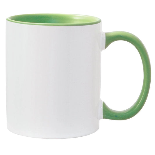 Light Green Inner & Handle Custom Sublimation Mug