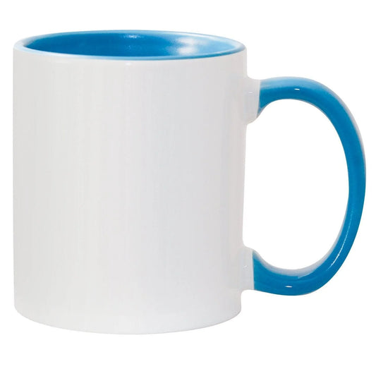 Light Blue Inner & Handle Custom Sublimation Mug