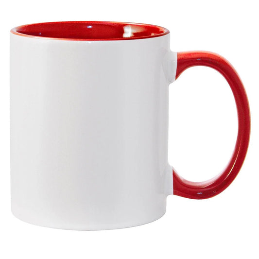 Red Inner & Handle Custom Sublimation Mug