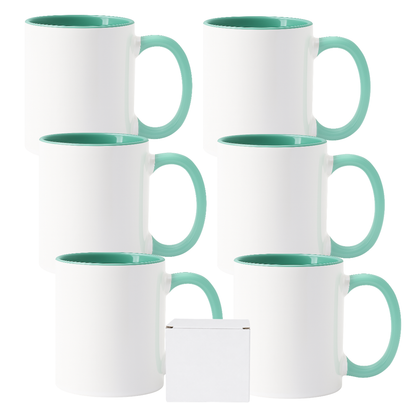 11oz Malachite Green Inner & Handle Sublimation Mug