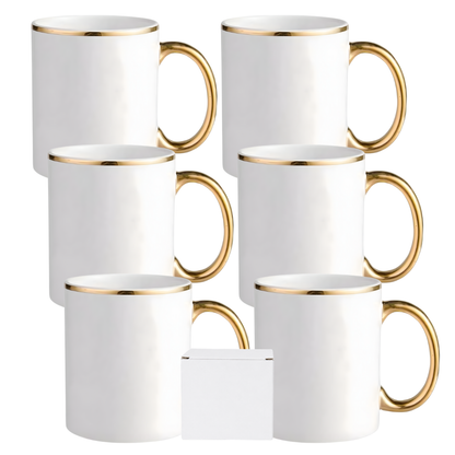 11oz Gold Rim & Handle Sublimation Mug