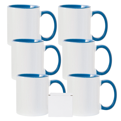 11oz Cambridge Blue Inner & Handle Sublimation Mug