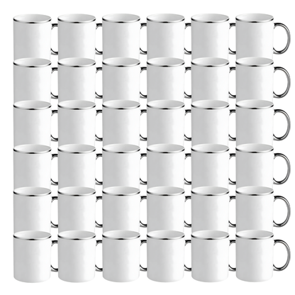 11oz Silver Rim & Handle Sublimation Mug