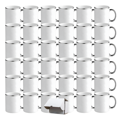 11oz Silver Rim & Handle Sublimation Mug