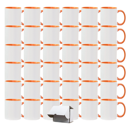 11oz Orange Inner & Handle Sublimation Mug