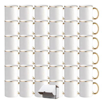 11oz Gold Rim & Handle Sublimation Mug