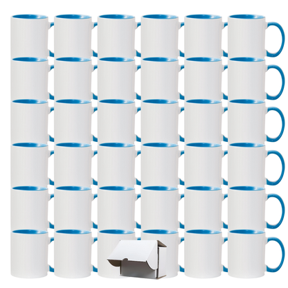 11oz Light Blue Inner & Handle Sublimation Mug