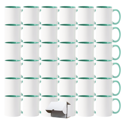 11oz Malachite Green Inner & Handle Sublimation Mug