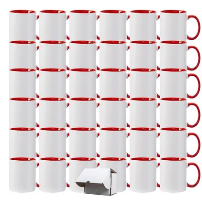 11oz Red Inner & Handle Sublimation Mug