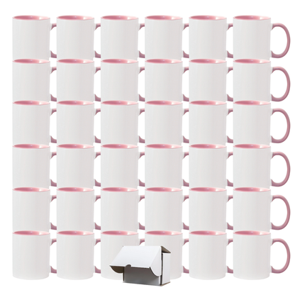 11oz Pink Inner & Handle Sublimation Mug