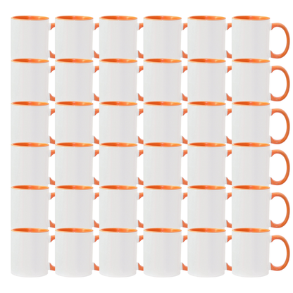 11oz Orange Inner & Handle Sublimation Mug