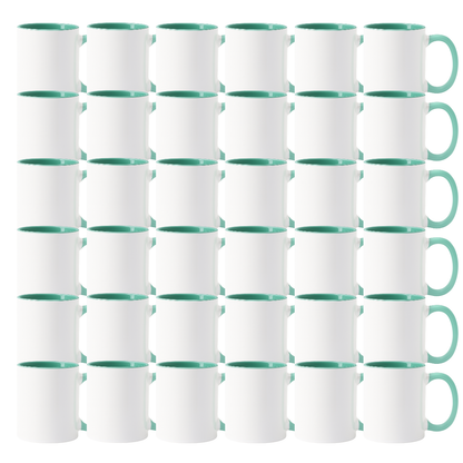 11oz Malachite Green Inner & Handle Sublimation Mug