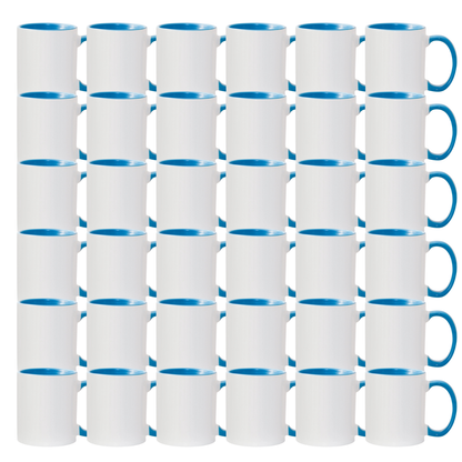 11oz Light Blue Inner & Handle Sublimation Mug
