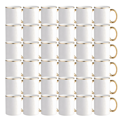 11oz Gold Rim & Handle Sublimation Mug