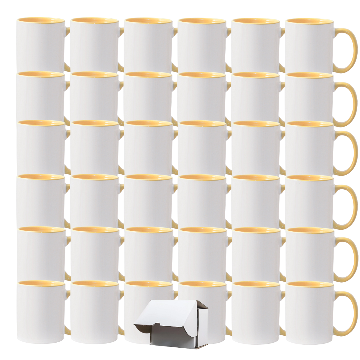 11oz Yellow Inner & Handle Sublimation Mug