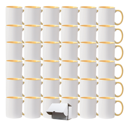 11oz Yellow Inner & Handle Sublimation Mug