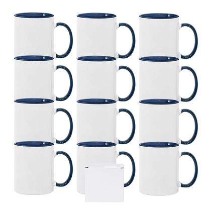 11oz Blue Inner & Handle Sublimation Mug