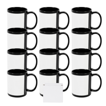 11oz Black Panel Sublimation Mug