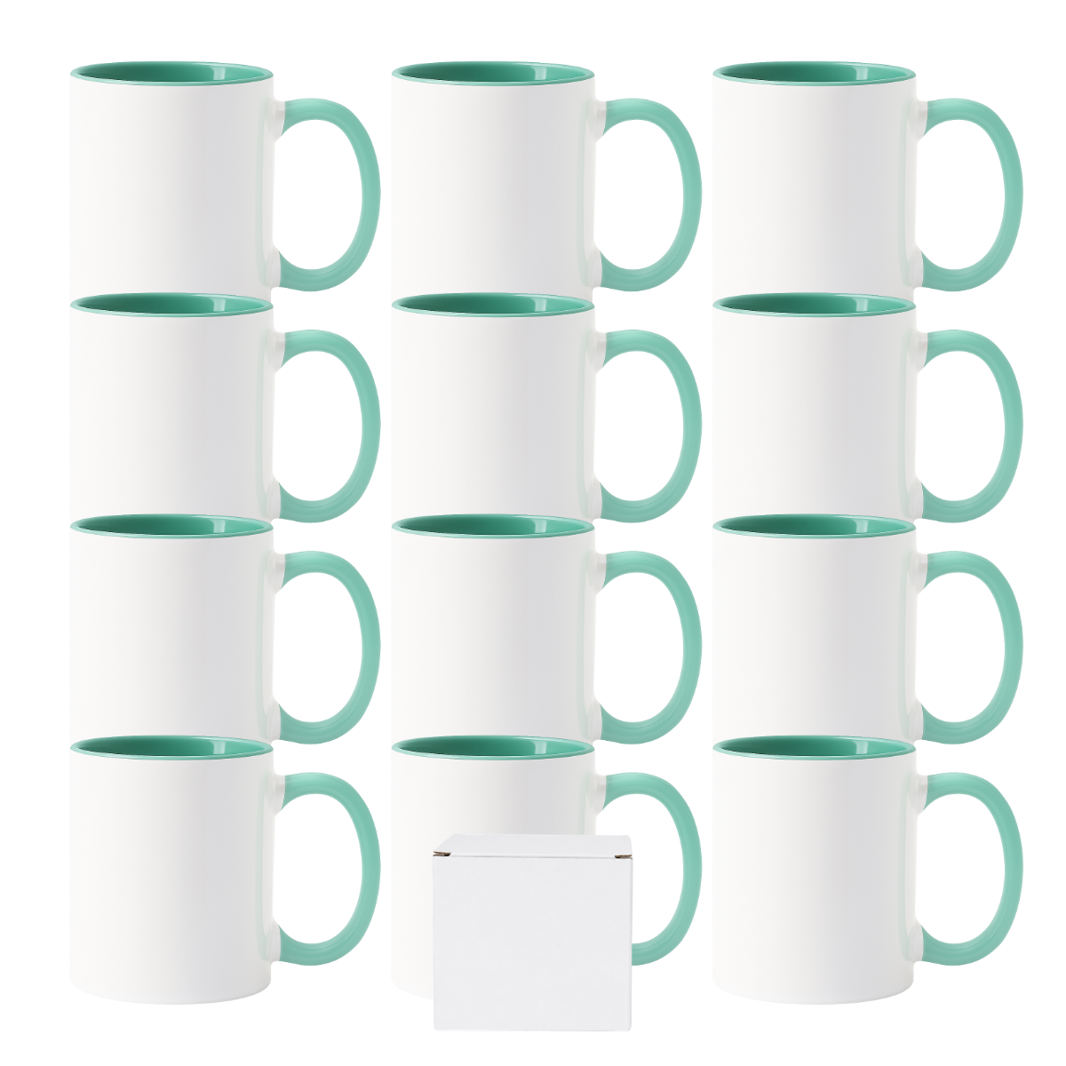 11oz Malachite Green Inner & Handle Sublimation Mug