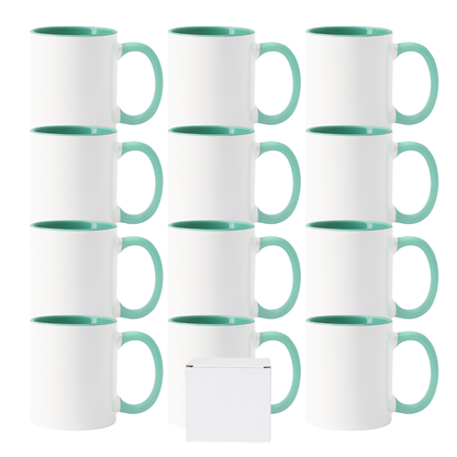 11oz Malachite Green Inner & Handle Sublimation Mug