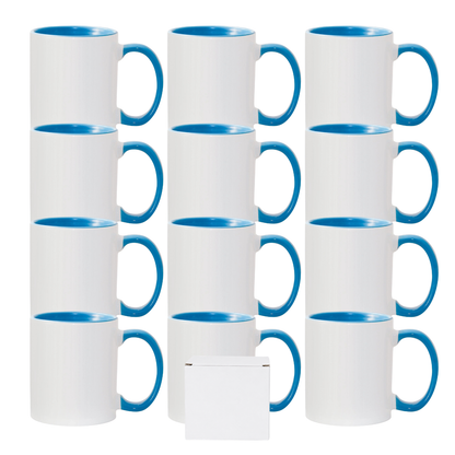11oz Light Blue Inner & Handle Sublimation Mug