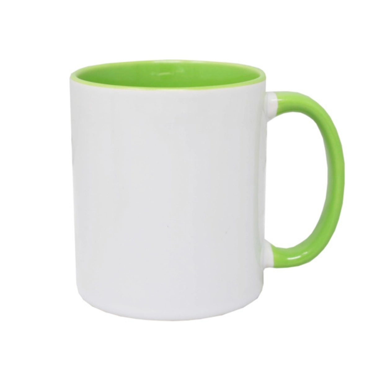11oz Light Green Inner & Handle Custom Ceramic Sublimation Mug + Individual Gift Box